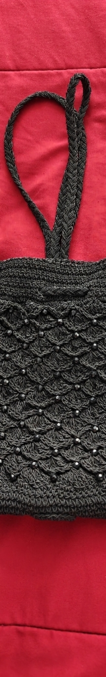 Source Unknown Black Crochet Shoulder Bag